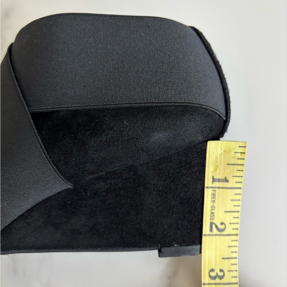 Stuart Weitzman black suede wedge booties with elastic straps size 8 - Picture 11 of 12